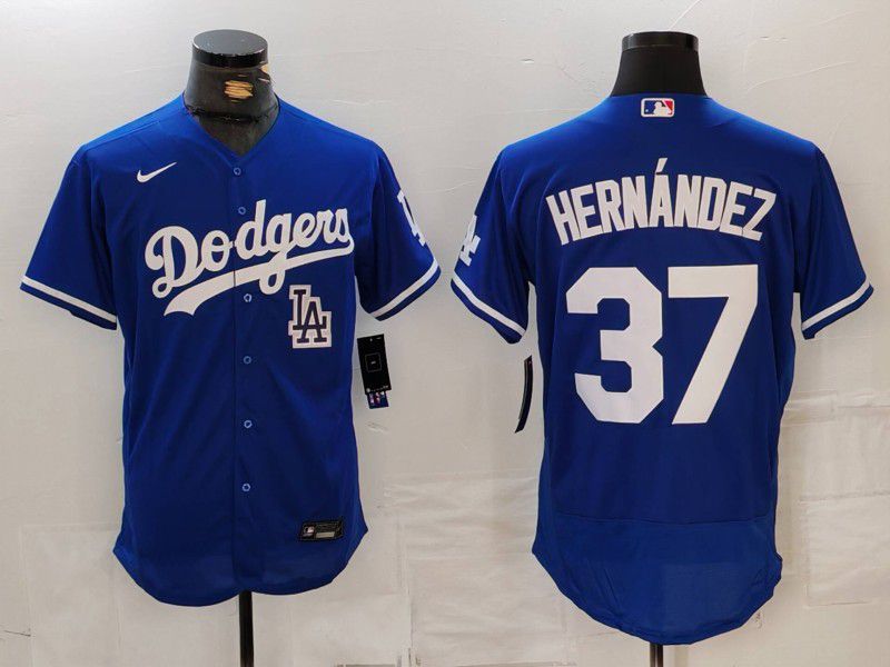 Men Los Angeles Dodgers #37 Hernandez Blue Nike Elite 2024 MLB Jersey style 7264->los angeles dodgers->MLB Jersey